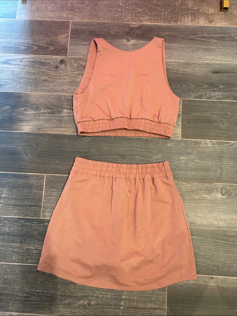Wishlist Rust Two-Piece Crop Top and Mini Skirt Set - Picture 2 of 2
